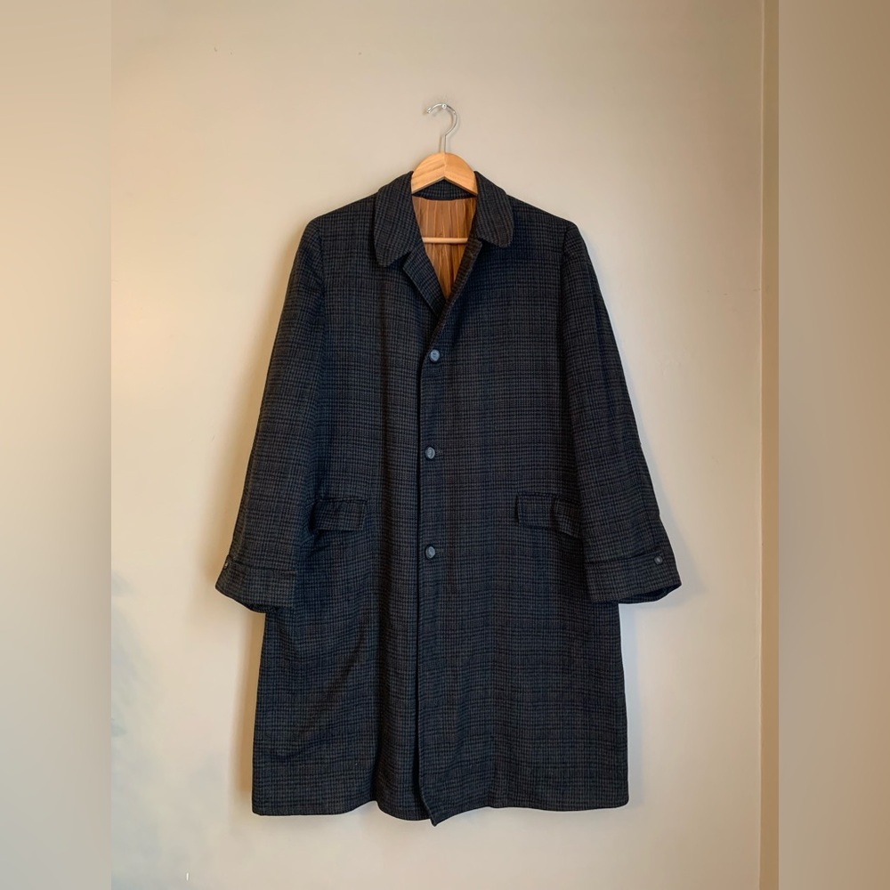 GENTRY PENNEYS MEN'S WOOL BLEND OVERCOAT TRENCH COAT Great Liner See